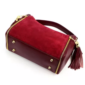    Dámska kožená kabelka Luka 25-059 bordovej farby, taška cez rameno 29 x 17 x 13 cm