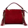  Dámska kožená kabelka Luka 25-059 bordovej farby, taška cez rameno 29 x 17 x 13 cm