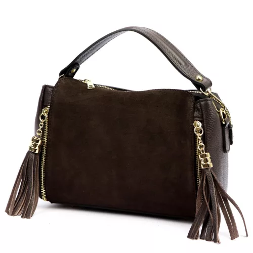  Dámska kožená kabelka Luka 25-059 hnedá, cez rameno 29 x 17 x 13 cm