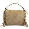  Dámska kožená kabelka Luka 25-059 béžovej farby, taška cez rameno 29 x 17 x 13 cm