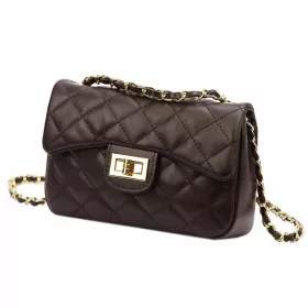    Dámska kožená crossbody kabelka Luka 20-042 tmavohnedá 21,5 x 14 x 8,5 cm