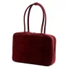  Dámska kožená kabelka cez rameno Luka 25-067 bordovej farby 35 x 24 x 12 cm