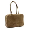  Dámska kožená kabelka cez rameno Luka 25-067 v lieskovo-orieškovej farbe 35 x 24 x 12 cm