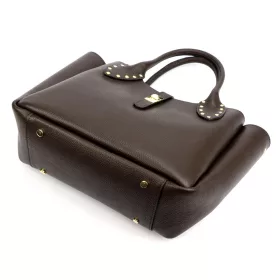    Dámska hnedá kožená kabelka cez rameno Luka 25-061, bočná taška 39 x 26 x 14 cm