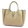 Dámska kožená kabelka cez rameno, crossbody kabelka Luka 25-061 béžovej farby 39 x 26 x 14 cm