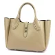 Dámska kožená kabelka cez rameno, crossbody kabelka Luka 25-061 béžovej farby 39 x 26 x 14 cm
