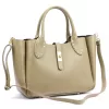 Dámska kožená kabelka cez rameno, crossbody kabelka Luka 25-061 béžovej farby 39 x 26 x 14 cm
