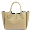 Dámska kožená kabelka cez rameno, crossbody kabelka Luka 25-061 béžovej farby 39 x 26 x 14 cm