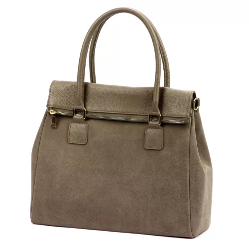 Dámska kožená kabelka Luka 24-095 v béžovej farbe 37 x 31 x 15 cm