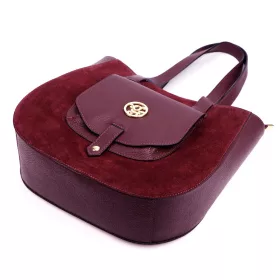    Dámska kožená nákupná taška Gregorio 1729 v bordovej farbe 36 x 32 x 12 cm