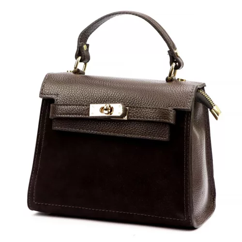  Dámska kožená kabelka Luka 19-17-02 hnedej farby 23 x 19 x 13 cm