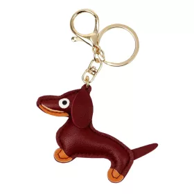    Dámsky doplnok z hovädzej kože Florence BRE-DOG-1 bordovej farby 8,5 x 5,5 x 1 cm