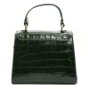  Dámska kožená kabelka Luka 19-17 MN CROCO zelená, taška cez rameno 23 x 19 x 12 cm