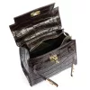  Dámska kožená kabelka Luka 19-17 MN CROCO hnedá, cez rameno 23 x 19 x 12 cm