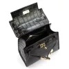  Dámska kožená kabelka Luka 19-17 MN CROCO čierna, cez rameno 23 x 19 x 12 cm