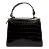  Dámska kožená kabelka Luka 19-17 MN CROCO čierna, cez rameno 23 x 19 x 12 cm