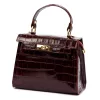  Dámska kožená kabelka Luka 19-17 MN CROCO bordová, cez rameno 23 x 19 x 12 cm
