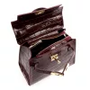  Dámska kožená kabelka Luka 19-17 MN CROCO bordová, cez rameno 23 x 19 x 12 cm