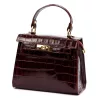  Dámska kožená kabelka Luka 19-17 MN CROCO bordová, cez rameno 23 x 19 x 12 cm