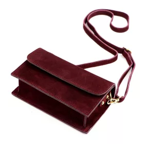   Dámska kožená kabelka cez rameno Luka 25-070 bordovej farby 19,5 x 12 x 7 cm
