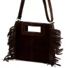 Dámska kožená kabelka Luka 25-072 tmavohnedá, crossbody 32 x 30 x 6 cm