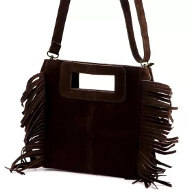    Dámska kožená kabelka Luka 25-072 tmavohnedá, crossbody 32 x 30 x 6 cm