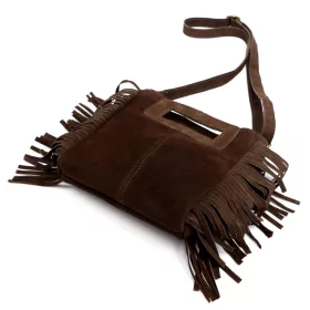   Dámska kožená kabelka Luka 25-072 tmavohnedá, crossbody 32 x 30 x 6 cm