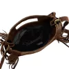  Dámska kožená kabelka Luka 25-072 tmavohnedá, crossbody 32 x 30 x 6 cm