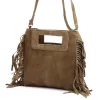 Dámska kožená kabelka Luka 25-072 v lieskovo-orieškovej farbe, crossbody 32 x 30 x 6 cm
