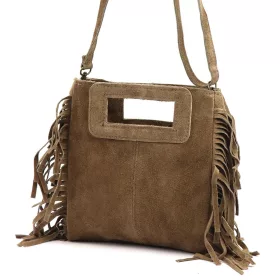   Dámska kožená kabelka Luka 25-072 v lieskovo-orieškovej farbe, crossbody 32 x 30 x 6 cm