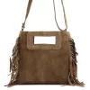Dámska kožená kabelka Luka 25-072 v lieskovo-orieškovej farbe, crossbody 32 x 30 x 6 cm