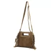 Dámska kožená kabelka Luka 25-072 v lieskovo-orieškovej farbe, crossbody 32 x 30 x 6 cm