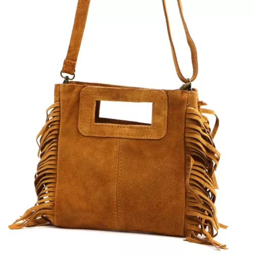  Dámska kožená crossbody kabelka Luka 25-072 v koňakovej farbe 32 x 30 x 6 cm