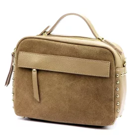    Dámska kožená kabelka Luka 25-062 v lieskovo-orieškovej farbe, crossbody 24 x 17 x 11 cm