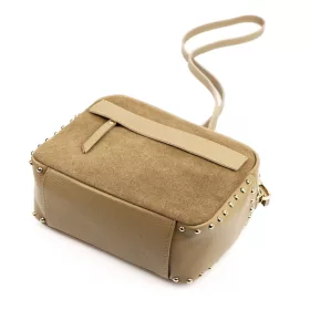    Dámska kožená kabelka Luka 25-062 v lieskovo-orieškovej farbe, crossbody 24 x 17 x 11 cm