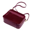  Dámska kožená kabelka Luka 25-062 bordovej farby, crossbody 24 x 17 x 11 cm