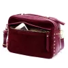 Dámska kožená kabelka Luka 25-062 bordovej farby, crossbody 24 x 17 x 11 cm