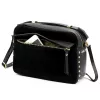  Dámska kožená kabelka Luka 25-062 čierna, crossbody 24 x 17 x 11 cm