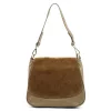  Dámska kožená kabelka Luka 25-076 v béžovej farbe 30 x 26 x 13 cm