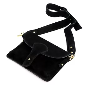    Dámska kožená kabelka cez rameno Luka 24-071 D čierna 24,5 x 18 x 6 cm