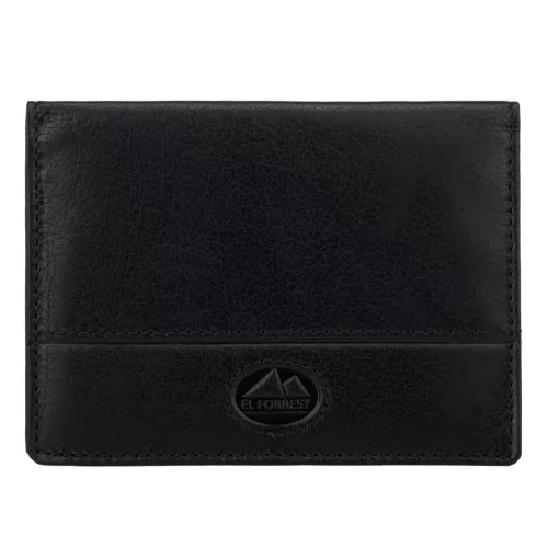  EL FORREST 879-61 RFID čierna hovädzia kožená peňaženka 9 x 12,5 x 1 cm