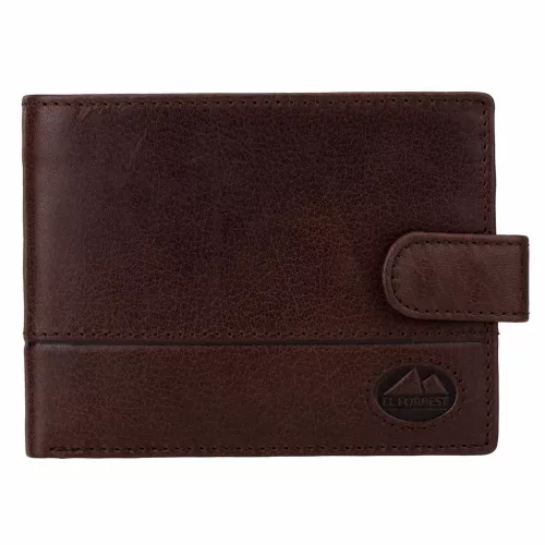  Pánska peňaženka z hovädzej kože EL FORREST 806-22 s RFID, hnedá, 13,5 x 9,5 x 3 cm