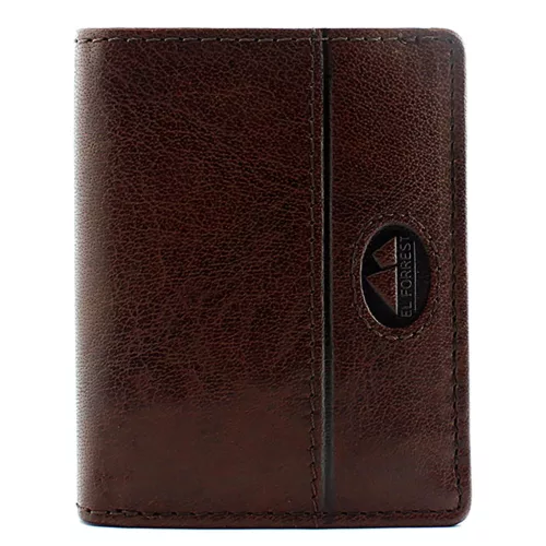  Pánska peňaženka z hovädzej kože EL FORREST 1000-22 s RFID technológiou, hnedá, 8 x 10 x 2,8 cm