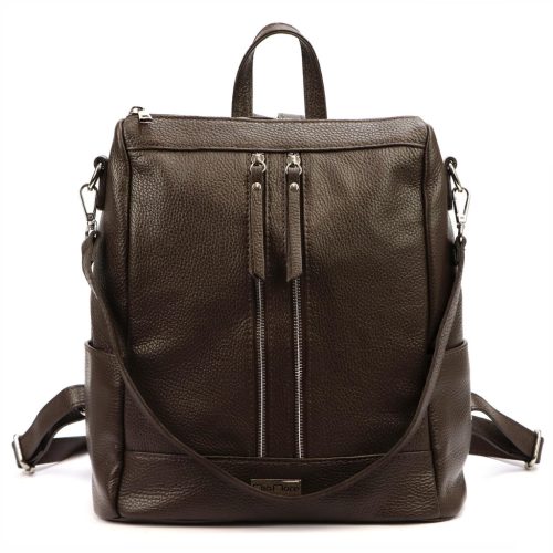 MiaMore 01-061 DOLLARO barna női marhabőr hátizsák 33 x 33 x 16 cm