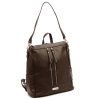 MiaMore 01-061 DOLLARO barna női marhabőr hátizsák 33 x 33 x 16 cm