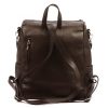 MiaMore 01-061 DOLLARO barna női marhabőr hátizsák 33 x 33 x 16 cm