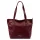 Dámska kožená kabelka MiaMore 01-058 DOLLARO bordovej farby 40 x 30 x 12 cm