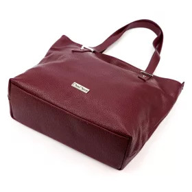   Dámska kožená kabelka MiaMore 01-058 DOLLARO bordovej farby 40 x 30 x 12 cm