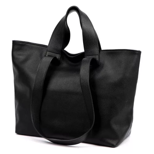  Dámska kožená kabelka Luka 25-078 DOLLARO čierna 43 x 30 x 17 cm