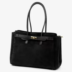    Dámska kabelka cez rameno Camilla PREMIUM 10.004 čierna, semišová, 37 x 24 x 14 cm